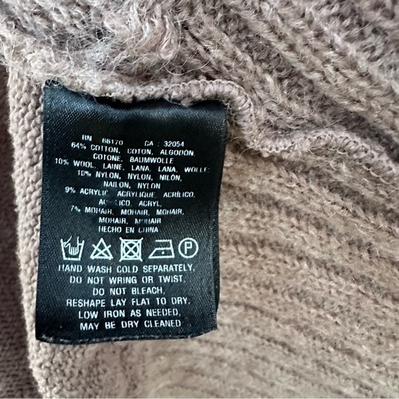 Anthropologie Sleeping on Snow Slubby Boucle Cardigan Mohair Tan - Picture 9 of 14